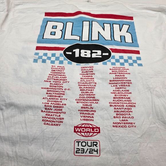 Blink 182 2023/2024 World Concert Tour Long Sleeve Shirt Men XL Stain READ - Picture 10 of 13